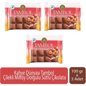 Kahve Dünyası Tambol 100 gr Çilekli Milföy Dolgulu Sütlü Çikolata