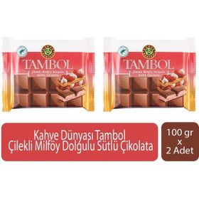 Kahve Dünyası Tambol 100 gr Çilekli Milföy Dolgulu Sütlü Çikolata