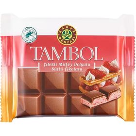 Kahve Dünyası Tambol 100 gr Çilekli Milföy Dolgulu Sütlü Çikolata