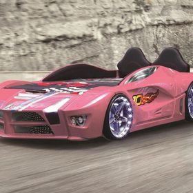 Kaju Carbeds Arabalı Yatak Luxury Full Kumandalı Işık ve Ses Sistemli Pembe Çocuk Karyolası