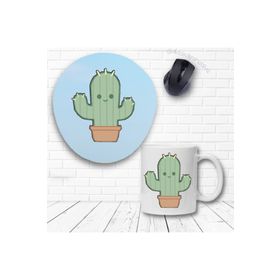 Kaktüs Bilek Destekli Mouse Pad ve Baskılı Kupa