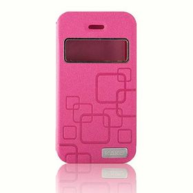 Kaku iPhone 4S Pembe Yan Kapaklı Kılıf