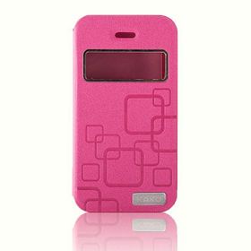 Kaku iPhone 4S Pembe Yan Kapaklı Kılıf