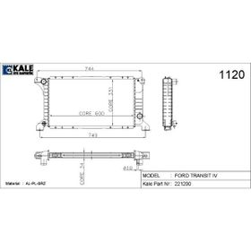 Kale 0206151ab Radyatör Transit T12-t15 Kısa Tip 1 Sıra Alb Sistem