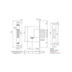 Kale 189 4MF 52 mm Ahşap Ve Metal Kapı Gömme Kilit