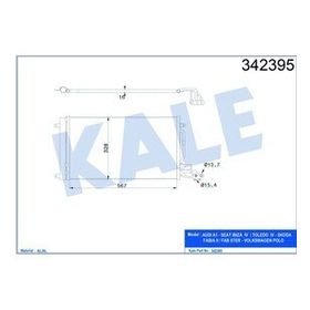 Kale 342395 VW Polo Audi A1-A1 Sportback Seat Ibiza V-Toledo IV AL-AL Klima Kondenseri