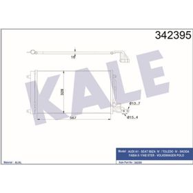 Kale 342395 VW Polo Audi A1-A1 Sportback Seat Ibiza V-Toledo IV AL-AL Klima Kondenseri
