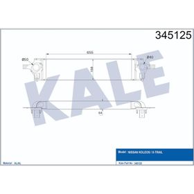 Kale 345125 Renault Koleos Koleos Xtrail Turbo Radyatörü