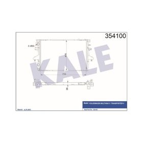 Kale 354100 Transporter V Multivan V 1.9TDI 2.0 03-09 MT Ac Nac Brazing 710x Su Radyatörü