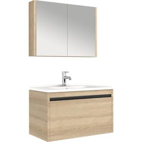 Kale 610100201224 Vista 100 cm Koyu Meşe Banyo Dolabı Takımı