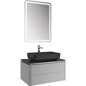 Kale 610100201416 Lotus 80 cm Mat Gri-Antrasit Banyo Dolabı Takımı