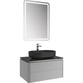 Kale 610100201420 Lotus 80 cm Mat Gri-Antrasit Banyo Dolabı Takımı