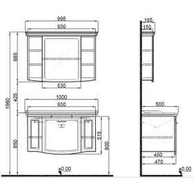 Kale Arte 100 cm Banyo Dolabı Takımı