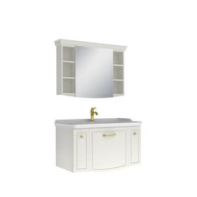 Kale Arte Plus 100 cm Parlak Beyaz Banyo Dolabı