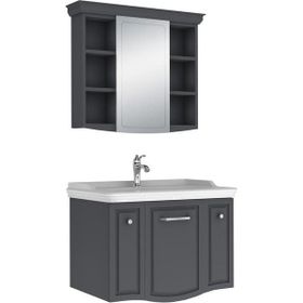 Kale Arte Plus 80 cm Mat Antrasit Banyo Dolabı