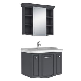 Kale Arte Plus 80 cm Mat Antrasit Banyo Dolabı