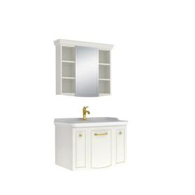 Kale Arte Plus 80 cm Parlak Beyaz Banyo Dolabı