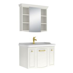 Kale Arte Plus 80 cm Parlak Beyaz Banyo Dolabı