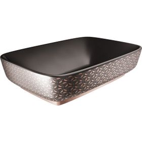 Kale Dove 2.0 60x40 cm Mat Siyah Bronz Dekor Dikdörtgen Çanak Lavabo