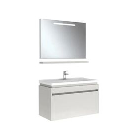 Kale Idea 2.0 100 cm Parlak Beyaz Tek Çekmeceli Banyo Dolabı Takımı