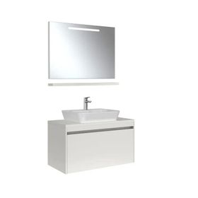 Kale Idea 2.0 100 cm Parlak Beyaz Tek Çekmeceli Banyo Dolabı Takımı