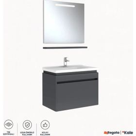 Kale Idea 2.0 80 cm Parlak Antrasit Tek Çekmeceli Banyo Dolabı Takımı