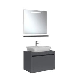Kale Idea 2.0 80 cm Parlak Antrasit Tek Çekmeceli Banyo Dolabı Takımı