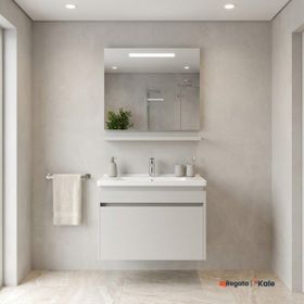 Kale Idea 2.0 80 cm Parlak Beyaz Tek Çekmeceli Banyo Dolabı Takımı