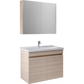 Kale Krea 80 cm Kapaklı Takım Beyaz Banyo Dolabı