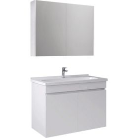 Kale Krea 80 cm Kapaklı Takım Beyaz Banyo Dolabı