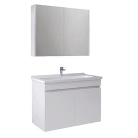 Kale Krea 80 cm Kapaklı Takım Beyaz Banyo Dolabı