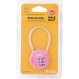 Kale Pembe Çelik Kablolu Şifreli Asma Kilit