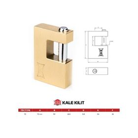 Kale Sarı 70 mm KD00150-270Kayar Milli Pirinç Asma Kilit