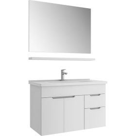 Kale Stora 100 cm Parlak Beyaz Banyo Dolabı Takımı