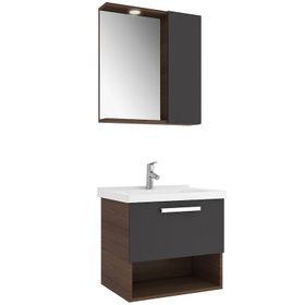 Kale Trevi 65 cm Antrasit Ceviz Banyo Dolabı Takımı