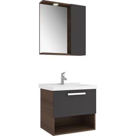 Kale Trevi 65 cm Antrasit Ceviz Banyo Dolabı Takımı