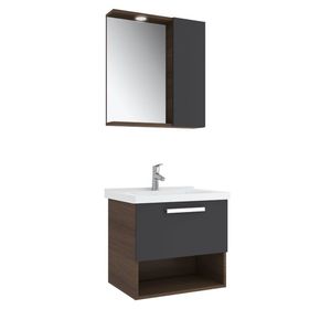 Kale Trevi 65 cm Antrasit Ceviz Banyo Dolabı Takımı