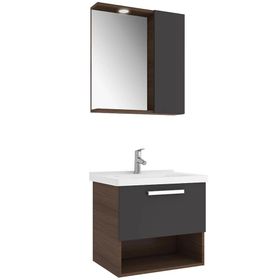 Kale Trevi 65 cm Antrasit Ceviz Banyo Dolabı Takımı