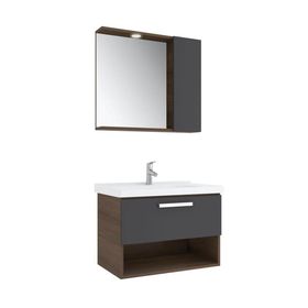Kale Trevi 80 CM Antrasit-Ceviz Banyo Dolabı