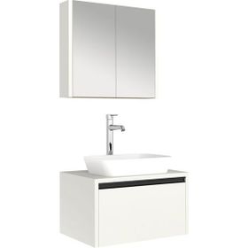 Kale Vista 80 cm Koyu Meşe Banyo Dolabı Seti