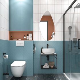 Kale Volo 45 CM Yuvarlak Beyaz Lavabolu Metal Banyo Mobilya Seti