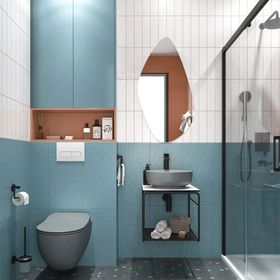 Kale Volo 45 CM Yuvarlak Mat Gri Lavabolu Metal Banyo Mobilya Seti