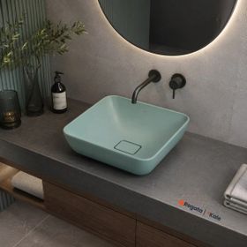 Kale Zero 2.0 40x40 cm Mat Ada Çayı Yeşili Kare Çanak Lavabo