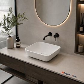 Kale Zero 2.0 40x40 cm Mat Beyaz Kare Çanak Lavabo