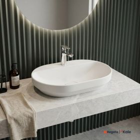 Kale Zero 2.0 60x40 cm Mat Beyaz Yarı Gömme Oval Lavabo