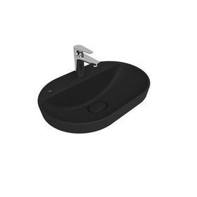 Kale Zero 2.0 60x40 cm Mat Siyah Yarı Gömme Oval Lavabo