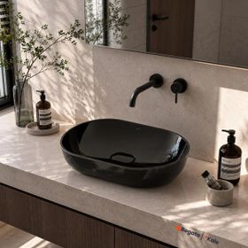 Kale Zero 2.0 60x40 cm Siyah Oval Çanak Lavabo