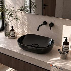 Kale Zero 2.0 60x40 cm Siyah Oval Çanak Lavabo