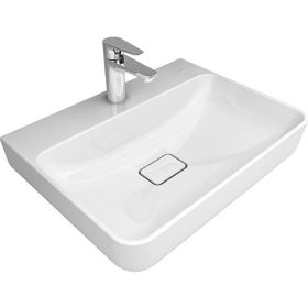 Kale Zero 2.0 60x45 cm Armatür Bantlı Dikdörtgen Tezgah Üzeri Siyah Lavabo