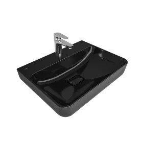 Kale Zero 2.0 60x45 cm Armatür Bantlı Dikdörtgen Tezgah Üzeri Siyah Lavabo